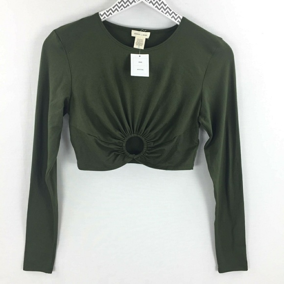 Silence + noise green o ring crop top medium - Picture 2 of 6